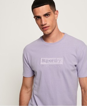 Superdry International Youth Box Fit Férfi Pólók Lila | OUHXV7012